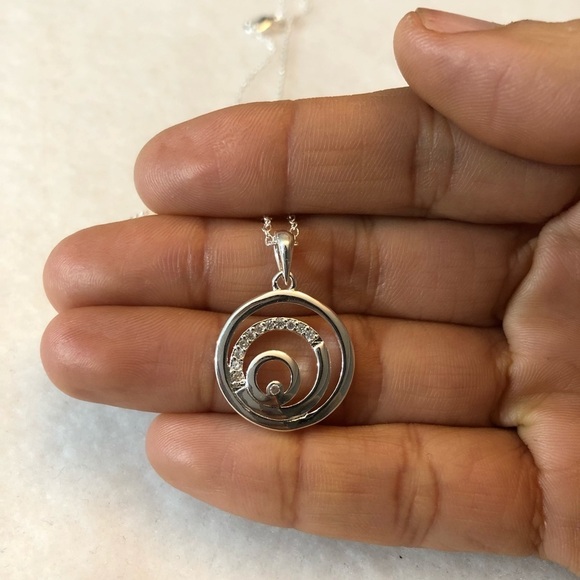 Silver Circle Round Layer Pendant Necklace Chain Big Medallion Modern Unique New - Picture 7 of 7